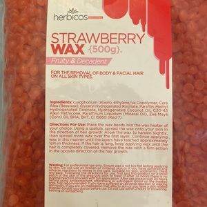 Herbicos Body Hair Remover Hard Wax Beans Strawberry 17.64 oz/ 500g  body&facial